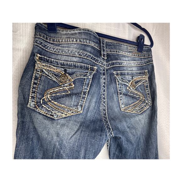 Silver Suki Surplus Jeans Women’s Sz 28/32 - Boot Cut, Medium Wash, Faded & Worn - Picture 4 of 11